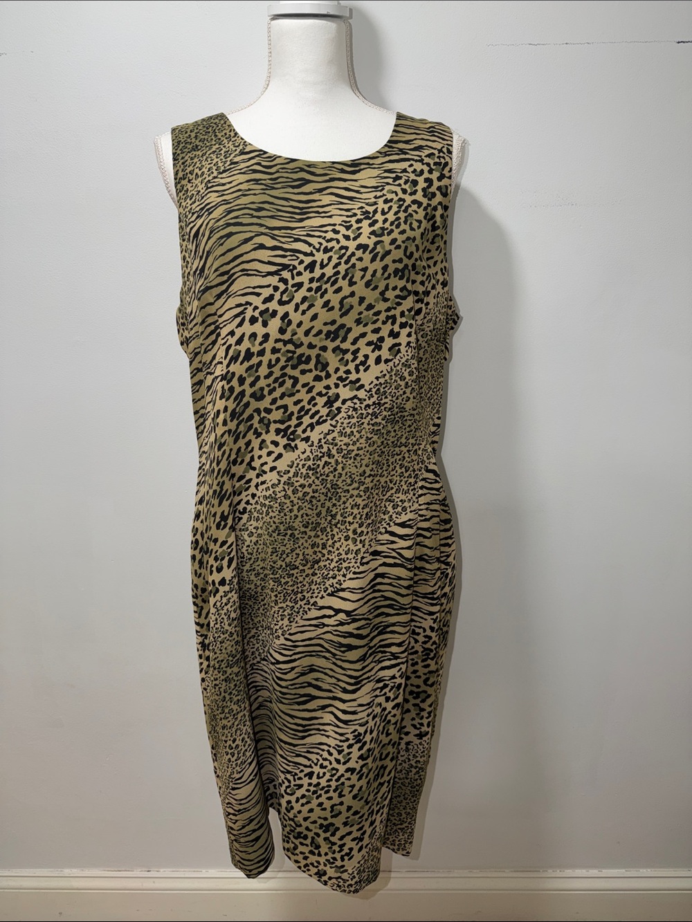 BAHARI GROUP Size 16 Vintage Y2K Sleeveless Sheath Dress MIDI RETRO BRATZ Summer